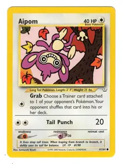 Aipom 41/64 Neo Revelation Common Near Mint Pokemon DNA GAMES - Image 1