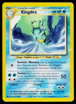 Kingdra 19/64 Rare Neo Revelation Pokemon Heavily Played - Image 1
