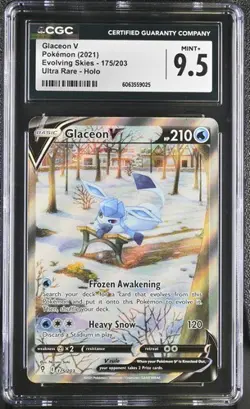 Glaceon V CGC 9.5 Alt Art Evolving Skies Pokemon Card 175/203 Full Art 2021 - Image 1