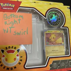 Pokemon TCG Pikachu 051 /162 Stamped 2026 Pokemon Day Promo 🍭WT Swirl - Image 1