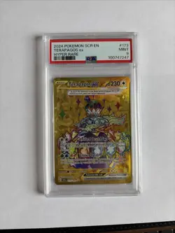 Pokemon Terapagos Ex Gold PSA Mint 9 173/142 - Image 1