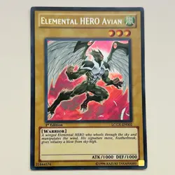 Yugioh Elemental HERO Avian LCGX-EN002 Secret Rare 1st Edition VLP TCG CCG Holo - Image 1