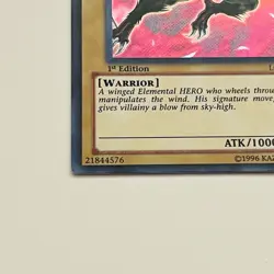 Yugioh Elemental HERO Avian LCGX-EN002 Secret Rare 1st Edition VLP TCG CCG Holo - Image 5