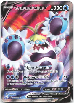 Crabominable V 248/264 Ultra Rare Fusion Strike Pokemon Near Mint - Image 1
