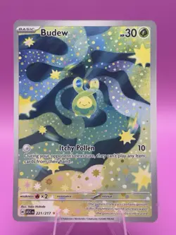Pokemon Card TCG: Budew 221/217 Me: Ascended Heroes Holo Illustration Rare NM - Image 1