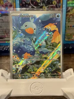 Ducklett 109/086 Pokemon TCG S&V White Flare Illustration Rare English NM - Image 2