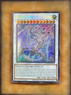 Yugioh Blue-Eyes Ultimate Spirit Dragon SDWD-EN043 Secret Rare 1st Ed NM - Image 1