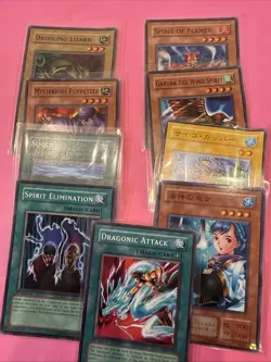 Lot of 9 vtg 1996 yu-gi-oh trading cards included dragonic attack, etc - Image 1