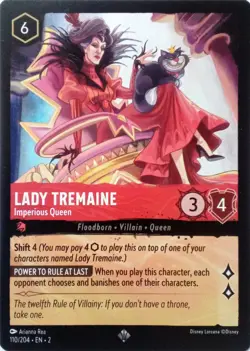 110/204 LADY TREMAINE IMPERIOUS QUEEN FLOODBORN SUPER RARE DISNEY LORCANA CARD - Image 1
