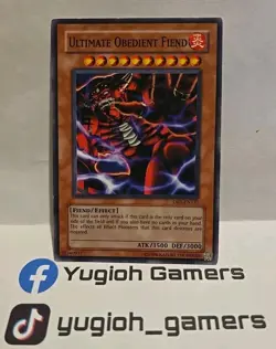 YUGIOH ULTIMATE OBEDIENT FIEND COMMON DR1 LIGHT PLAYED UNLIMITED - Image 1