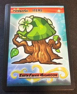 2008 Neopets Items Collectible Card Game #58 EARTH FAERIE MUSHROOM - Image 1