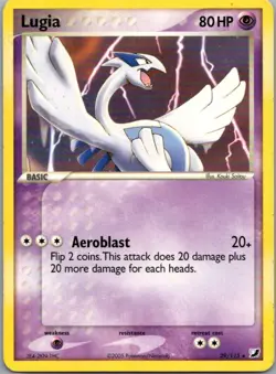 Lugia 29/115 Rare Unseen Forces Pokemon Moderately Played - Image 1