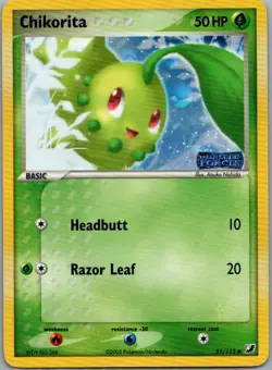Chikorita 51/115 Common Unseen Forces Pokemon Reverse Holo Moderately Played - Image 1