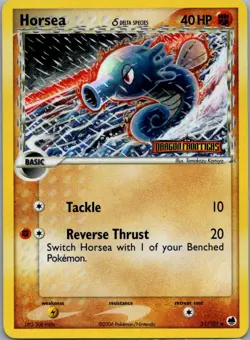 Horsea 31/101 Uncommon Dragon Frontiers Pokemon Reverse Holo Lightly Played - Image 1