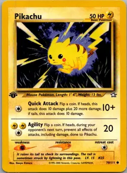 Pikachu 70/111 Common Neo Genesis Pokemon 1st Edition Lightly Played - Image 1