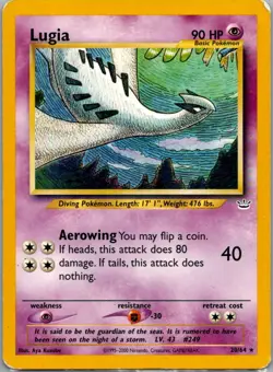 Lugia 20/64 Rare Neo Revelation Pokemon Unlimited Heavily Played - Image 1