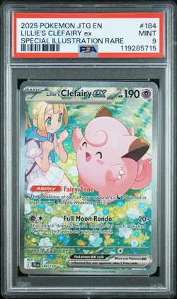 Lillie's Clefairy EX 184/159 Special Illustration Rare Pokemon PSA 9 - Image 1