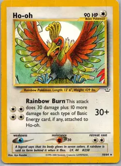 Ho-oh 18/64 Rare Neo Revelation Pokemon Unlimited Damaged - Image 1