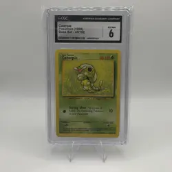 Pokemon TCG Caterpie 045/102 Base Set Regular Common CGC 6 English (1999) - Image 1