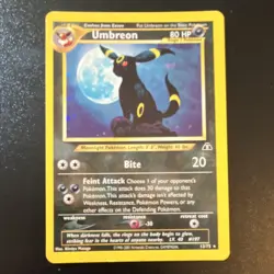 Pokemon Umbreon Neo Discovery 13/75 Holo Rare Unlimited 80 HP English - Image 1