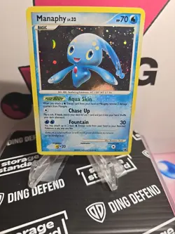 Manaphy Majestic Dawn 8/100 Light Holo Bleed Rare LP Half SwirlU Pokemon TCG - Image 1