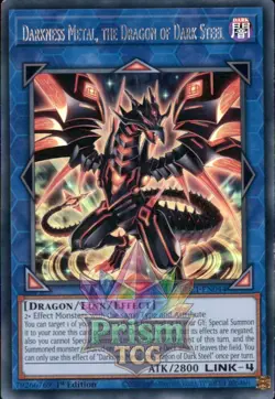 1st ed Darkness Metal, the Dragon of Dark Steel ultra rare BLC1-EN044 Yugioh - Image 1
