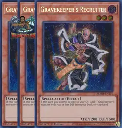 Yugioh! 3x Gravekeeper's Recruiter BLMM-EN110 Secret Rare 1st Ed NM - Image 1
