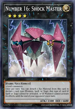 Yugioh RA04-EN166 - Number 16: Shock Master - Platinum Secret Rare - Image 1