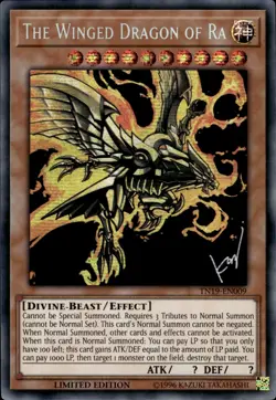 The Winged Dragon Of Ra - Prismatic Secret Rare Limited Ed TN19-EN009 NM YuGiOh - Image 1
