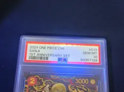 Chinese One Piece 2024 Chinese 1st Anniversary Set Sanji OP01-013 PSA 10 - Image 3