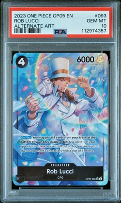 One Piece PSA 10 Rob Lucci #093 Alernate Art OP05 2023 English - Image 2