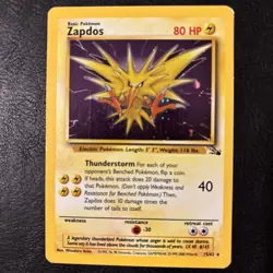 Zapdos 15/62 Fossil Holo Vintage Pokemon Card 1999 Rare Ungraded NM - Image 1
