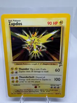 Zapdos Holo 20/130 Base Set 2 Rare Pokemon Card Vintage WOTC LP + NM - - Image 1