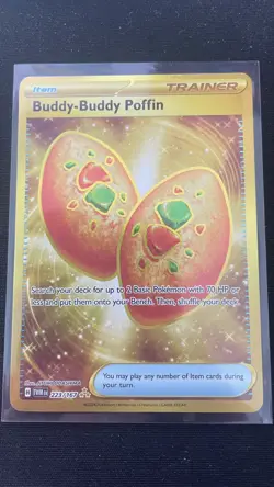 Pokemon Card Buddy-Buddy Poffin 223/167 Twilight Masquerade Holo Near Mint - Image 1