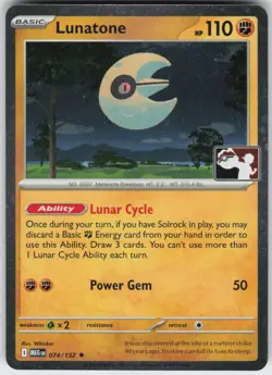Lunatone 074/132 Rare Prize Pack Series Cards Pokemon Holo Near Mint - Image 1
