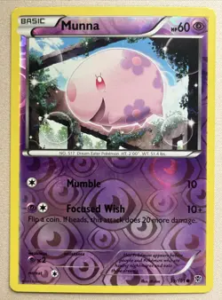 Pokemon Card - Munna - Reverse Holo (39/101) BW Plasma Blast NM - Image 1