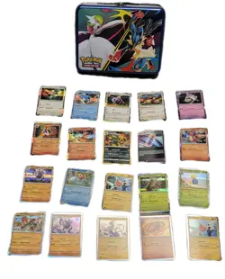 Pokemon Tcg Collector Chest Fall Mega Lunch Box Tin Empty Kids +20 Cards - Image 1