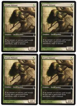 Dryad Militant x4 4x 2012 Game Day Full Art Promo PLAYSET Creature MTG NM AZ1 - Image 1