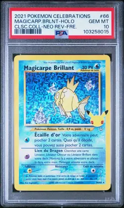 Carte Pokemon Magicarpe Brillant 66/64 Holo Celebrations PSA 10 GEM MINT 🔥 - Image 2