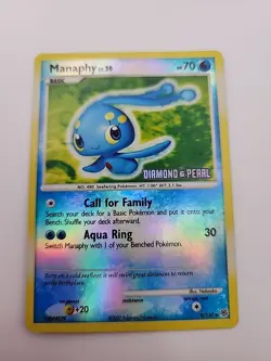 Manaphy 9/130 Stamped Reverse Holo Rare Diamond & Pearl Pokemon TCG - Image 1