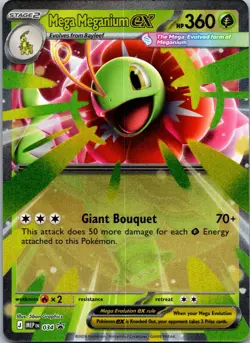 MEGA MEGANIUM EX 034 HOLO PROMO ME: MEGA EVOLUTION PROMO POKEMON NM/M - Image 1