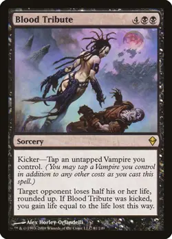 1 Blood Tribute - Zendikar - MTG Magic the Gathering Heavily Played HP - Image 1