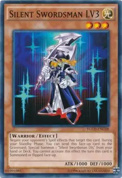 Silent Swordsman LV3 - YGLD-ENC08 - Common - Unlimited Edition - Lightly Played - Image 1