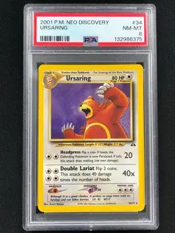 Pokemon 2001 Ursaring 34/75 Neo PSA 8 - Image 1
