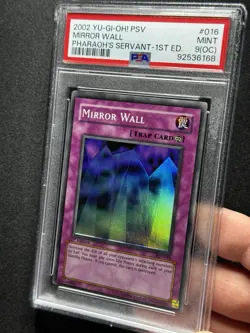 PSA 9 OC Yugioh Mirror Wall #PSV-016 Pharaohs Servant 1st Ed OFF CENTER ERROR! - Image 3