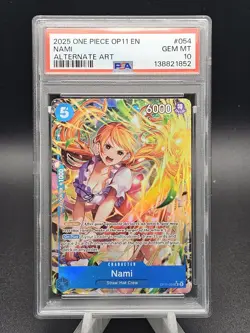 2025 One Piece OP11 Nami Alternate Art PSA 10 - Image 1
