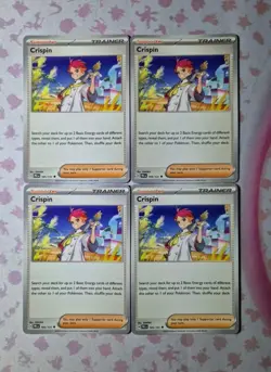 Pokemon Card Crispin - 105/131 ×4 - Prismatic Evolutions - Trainer Playset - Image 1