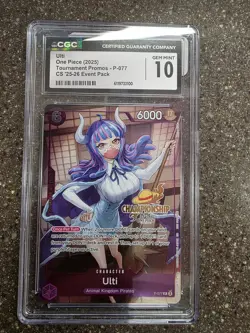 Ulti 2025-26 Championship Event Pack One Piece Promotion Card P-077 CGC 10 - Image 1