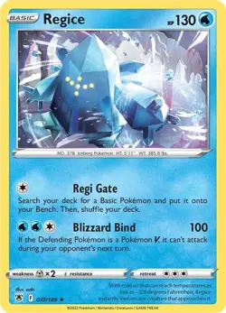 REGICE - UNCOMMON - ASTRAL RADIANCE - POKEMON CARD TCG -037/189 - Image 1