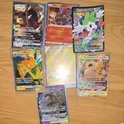 Pokemon TCG 7 Card Lot GX EX Tag Team Japanese Holo Raichu Eevee Snorlax - Image 1